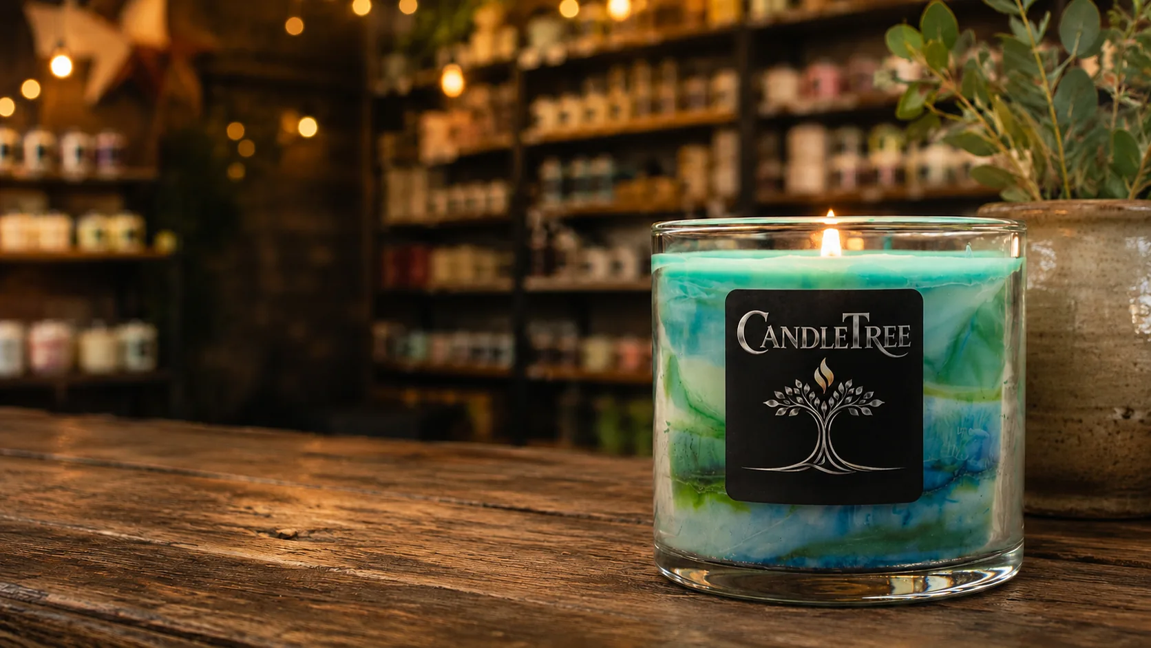 CandleTree hand-poured soy candles on display at the Concord NH storefront