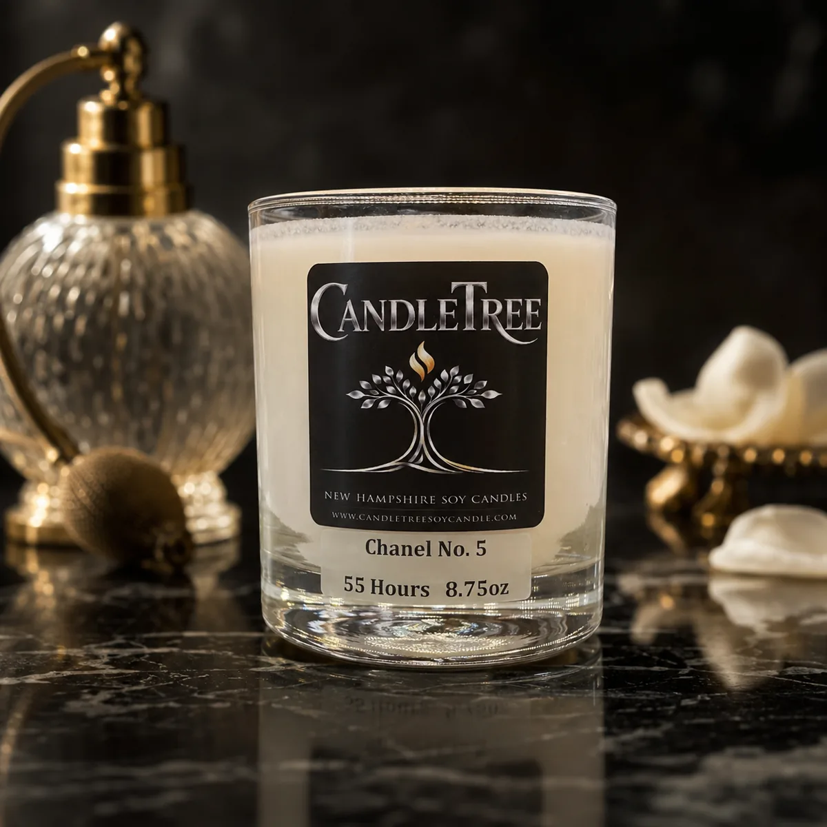 Perfume-inspired soy candle — Chanel No. 5